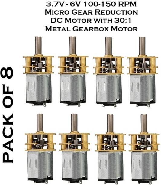 SG Flash PACK OF 8 3.7V 6V 100 RPM Micro Gear Reduction DC Motor Electronic Components Electronic Hobby Kit