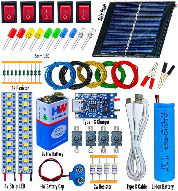 KLVXKEN Mini Solar Science Project, LED Light & Other Science Project For Students Electronic Components Electronic Hobby Kit