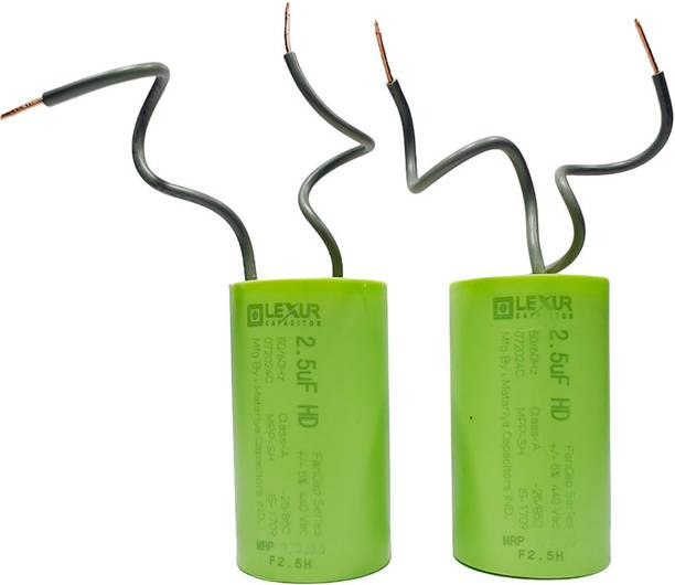 Lexur Capacitor Heavy Duty 2.5 MFD Fan Capacitor (2 Unit) Power Supply Electronic Hobby Kit