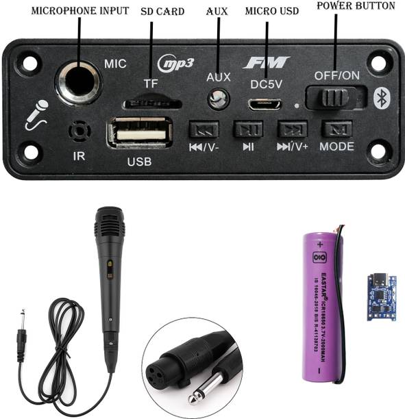ots world Dual Amplifier/MP3 Player with Mic, Battery & Charger Inbuilt Mic/BT/FM/SD/USB Electronic Components Electronic Hobby Kit
