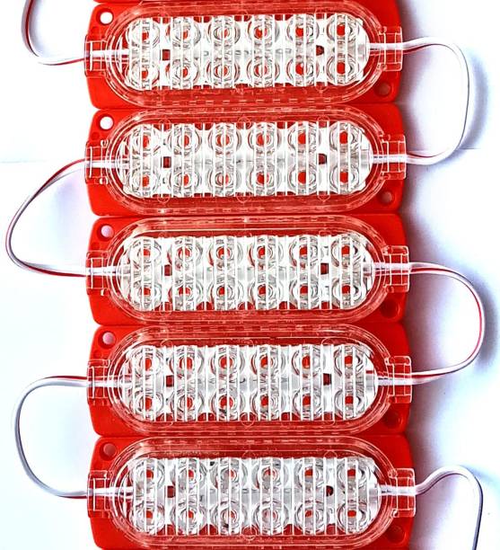 Wizzo 5 Pieces (RED) DC 12 Volt 3 Watt {12 LED} Waterproof LED Module Light Interior Light Car LED (12 V, 3 W)