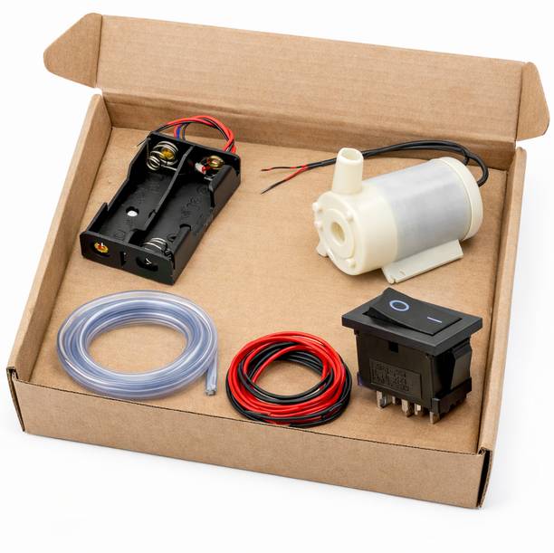 mpiks DIY Water Pump Model Kit 3-5V DC Motor with Switch Pipe Battery Holder Educational Electronic Hobby Kit