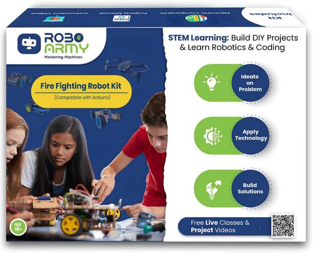 Roboarmy DIY Fire Fighting Robot Kit for Kids Age 13+ Educational Electronic Hobby Kit