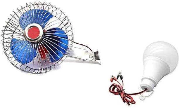 SP Electron Combo of 12v DC 6 inch Car Interior Fan with 12v DC 9 Watt LED Bulb Automotive Electronic Hobby Kit