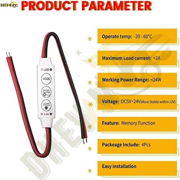 DheVan 6 Mode 5 Speed LED Strip Light Dimming Driver, 5-24V Micro Controller Board LC1A Light Electronic Hobby Kit