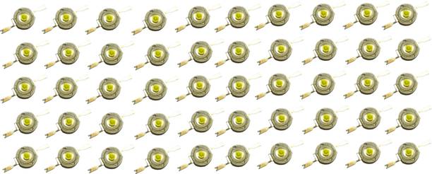 Steko (50 Pieces) 3 Watt Super Bright Cool White 6500K Torch SMD LED Diode Chip Light Electronic Components Electronic Hobby Kit