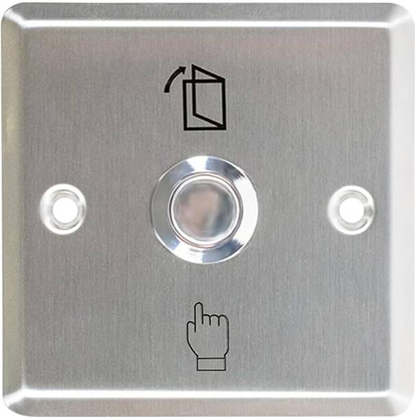 RICH POLO Stainless Steel Door Exit Push Button Switch – 3×3 Inch, NO/COM Output Power Supply Electronic Hobby Kit