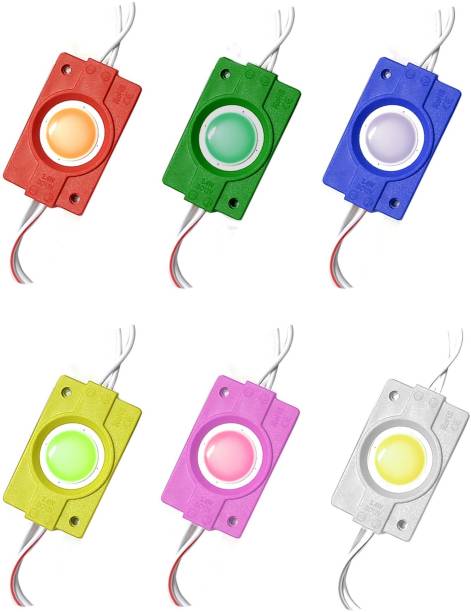 Wizzo (1 Pc Each Red Green Blue Yellow White Pink) 6 Pcs 12V DC Coin LED Light Module Light Electronic Hobby Kit