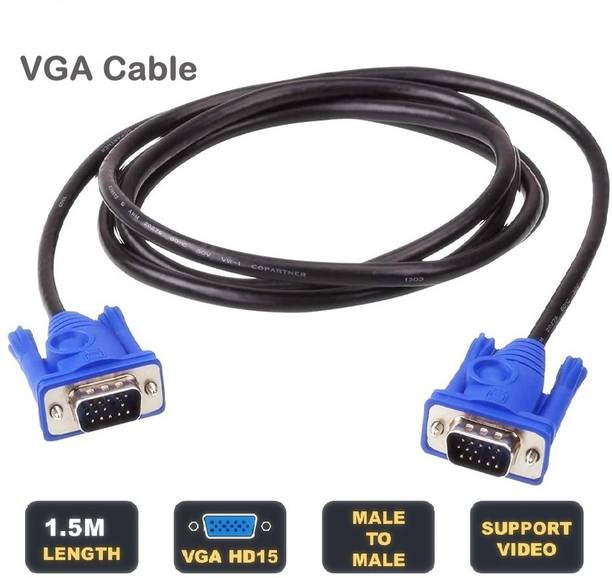 BALRAMA VGA Cable 1.5 m Standard 15-pin VGA Cable Male to Male VGA Video Cable TV PC Computer Monitor