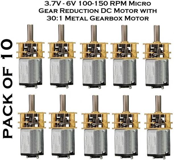 EASTRA PACK OF 10 3.7V 6V 100 RPM Micro Gear Reduction DC Motor Electronic Components Electronic Hobby Kit