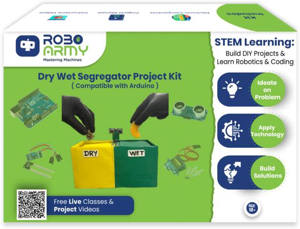 Roboarmy DIY Smart Dustbin Waste Sorting System Project Kit for Kids Age 12+ Educational Electronic Hobby Kit