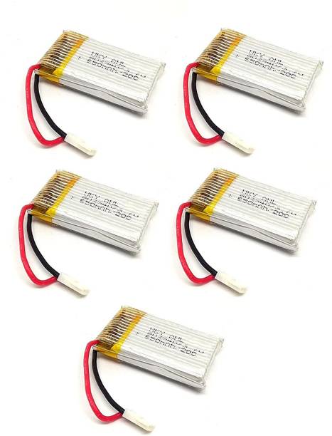 INVENTO 5Pcs 3.7V 650mah Battery 1cell 20CLithium PolymerLipo for mini drones Quadcopter Automotive Electronic Hobby Kit