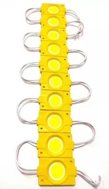 ELPH 10 Pcs Yellow 12V DC Coin LED Light Interior Exterior Light for Car, Bike, Van Light Electronic Hobby Kit