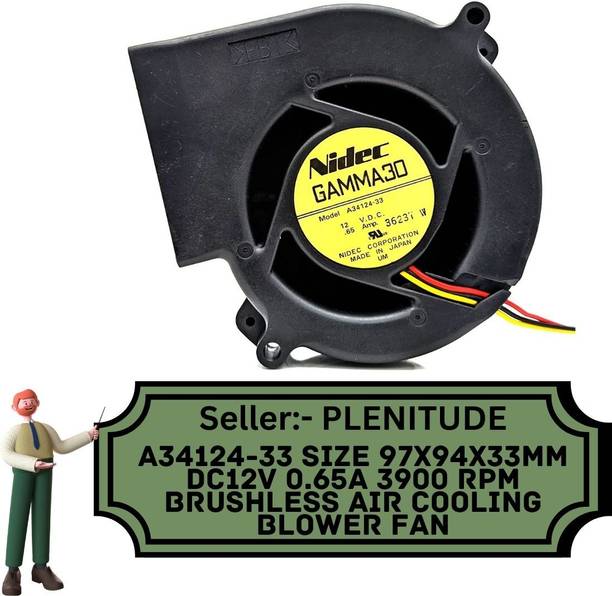 Spire Blower Fan DC 12 Volt 0.65A 3900 RPM Motor Control Electronic Hobby Kit