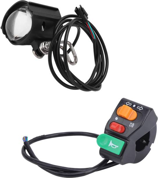 ULTRON 2 in 1 LED Headlight with Horn,and 3in‑1 Switches for 24v,36v,Electric Cycle Automotive Electronic Hobby Kit