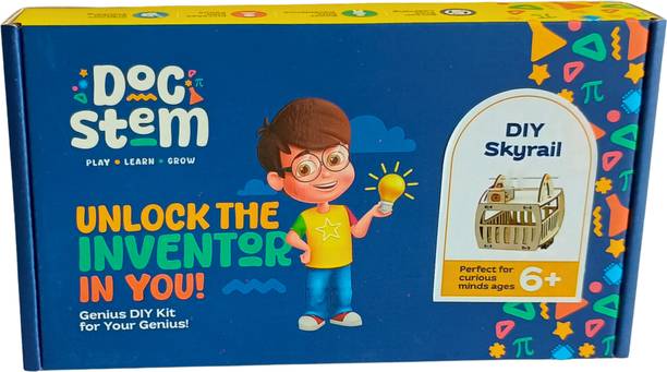 DOCSTEM SKYRAIL - DIY Puzzle | STEM Education Kit | Wooden Puzzle Kit Educational Electronic Hobby Kit