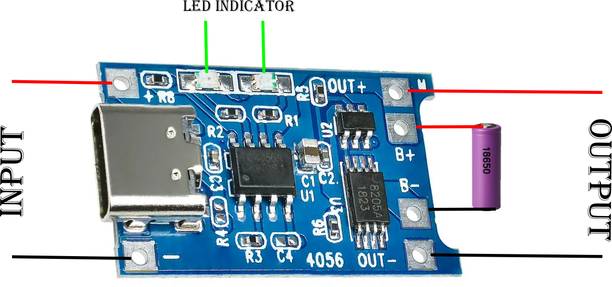 ओटीसी वर्ल्ड Li-Ion Battery Charging Module TP4056 with Led Indicator/Current Protection शिक्षात्मक इलेक्ट्रॉनिक हॉबी किट