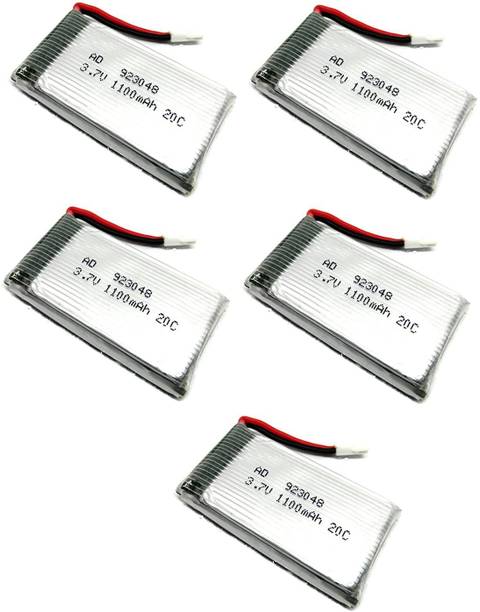 INVENTO 5Pcs 3.7V 1100mah Battery 1 Cell 20C Lithium Polymer Lipo for Mini Drones Automotive Electronic Hobby Kit