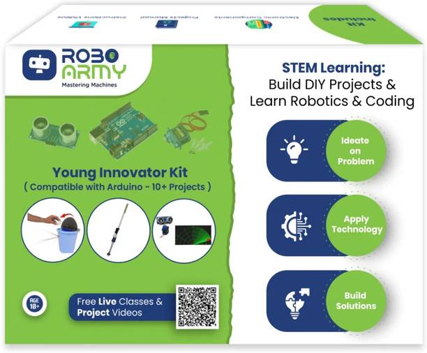 Roboarmy Young Innovator Kit 10+ DIY Projects - with Arduino Compatible Educational Electronic Hobby Kit