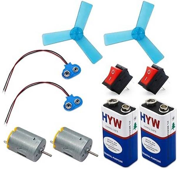 OPULENTSD Mini Electric DC Motor 3v-9v + 134mm 3 Blade Fan Electronic Components Electronic Hobby Kit