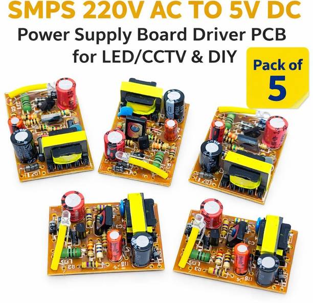 ALLWISH SMPS 220V AC to 5V DC Power Supply Board Driver PCB for LED/CCTV – Pack of 5 Power Supply Electronic Hobby Kit