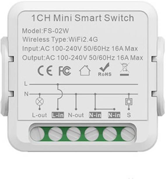 Suraksha Security Systems 1x Tuya Smart WiFi Timer Switch 16A Relay 1 Module Smart Switch