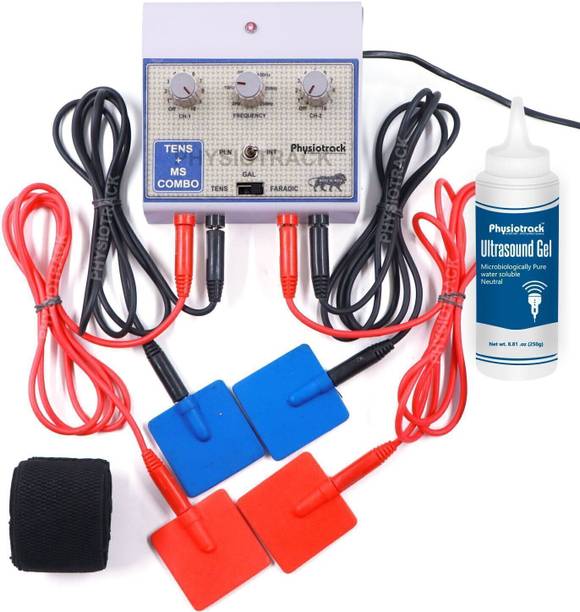 Physiotrack Mini Tens MS Combo Physiotherapy Machine Mini Muscle Stimulator with Tens Combination for Pain Relief with One Year Warranty Physiotherapy Equipment Electrotherapy Device