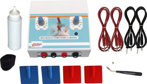 STAR PHYSIO ELECTRONICS 2 Channel Mini Muscle Stimulator/EMS Galvanic & Faradic Mode Electro Therapy Machine Muscle Stimulator Machine for Physiotherapy Machine Mini MS 2 Channel Electrotherapy Device