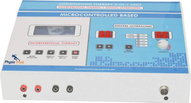 Physio Trust Microcontroller based Interferential Therapy + Digital Ultrasonic Machine 2 in1 Combo Electrotherapy Unit For Physiotherapy Machine Electrotherapy Device