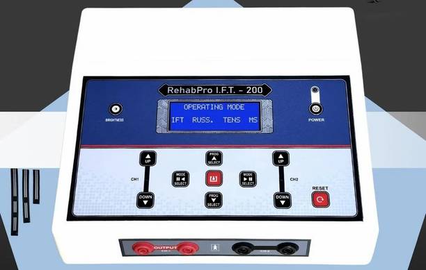 Ats RehabPro IFT-200 Interferential Therapy Device with LCD Display, Dual Frequency Pulse & Continuous Channel Pain Relief Equipments Electrotherapy Device