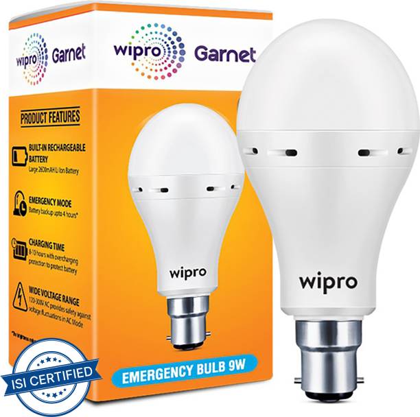 Wipro Garnet 9W Inverter LED, (Pack of 1) 4 hrs Bulb Emergency Light