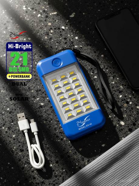 24 ENERGY USB Mobile Power Bank Cum 21 LED Rechargeable Solar 5 hrs Lantern Emergency Light