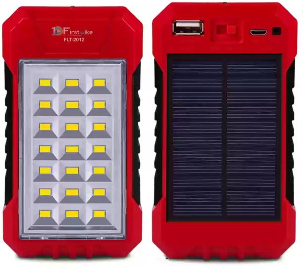 FIRSTLIKE Mini Power Bank Cum 21 Hi-Bright LED Rechargeable Solar Light 7 hrs Flood Lamp Emergency Light