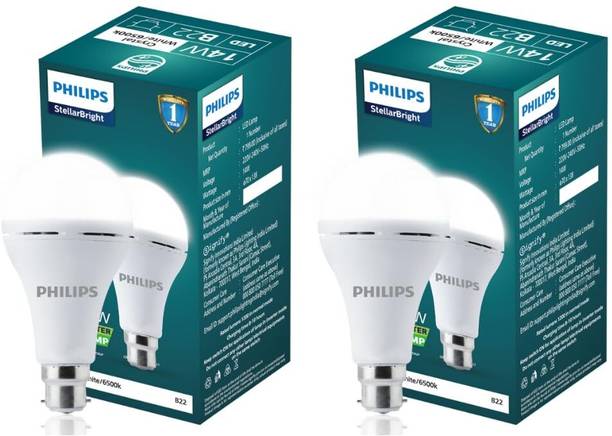 PHILIPS 14W NEO LED Bulb Pack of 2 with backup of upto 4 hrs Bulb Emergency Light