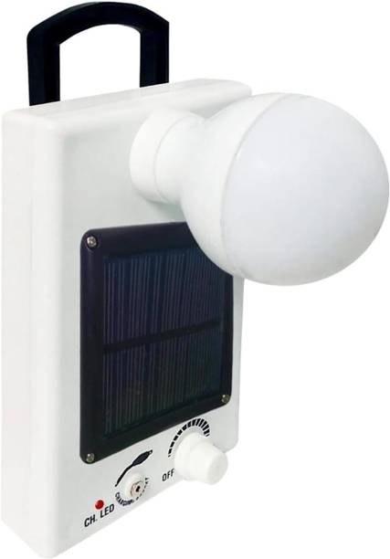 VERMAJI Plastic Rechargeable with Solar Panel 6 hrs Lantern Emergency Light