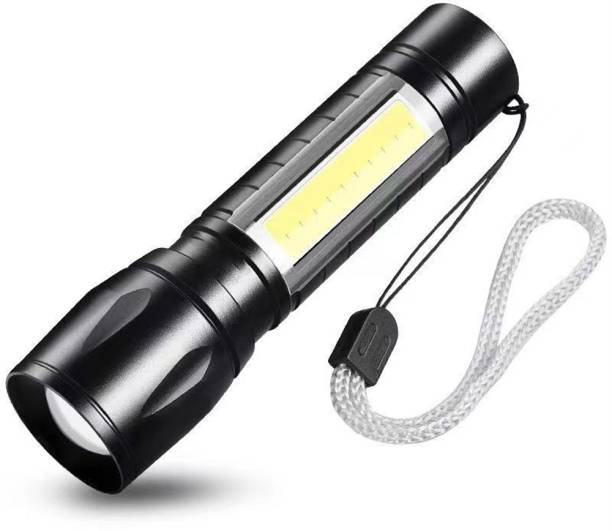 Xydrozen Usb Rechargeable Torch Light Super Bright Pocket Flashlight-Black Torch