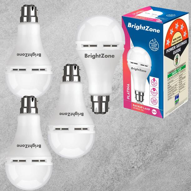 Brightzone Pck of 4-Convenient Rechargeable Emergency Light Bulb for Daily Use Smart Bulb