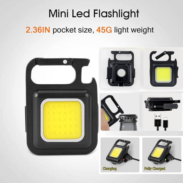 MHAX Mini Cob 500 lumens Rechargeable Multifunctional Keychain 1 hrs Torch Emergency Light