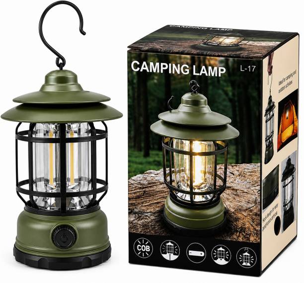 HYMASA Portable Rechargeable COB Lantern 360° Bright Camping Emergency Light 4 hrs Lantern Emergency