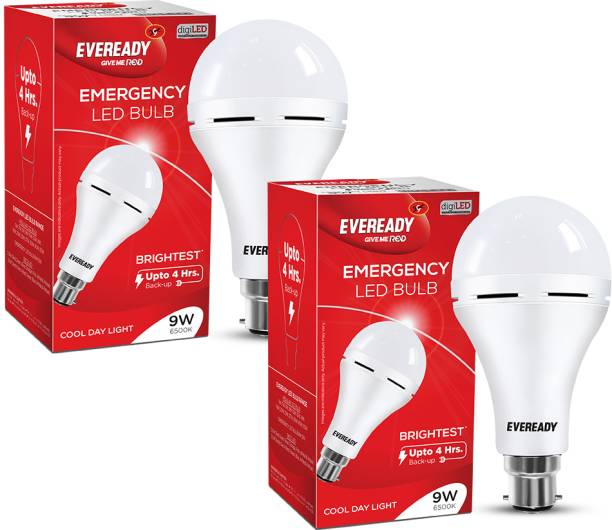 EVEREADY 9W Inverter Bulb pack of 2 4 hrs Bulb Emergency Light