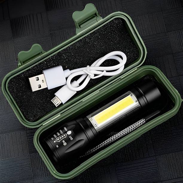 NKZ Home Rechargeable with Back Lamp Long Range Power 6 hrs Torch Emergency Light