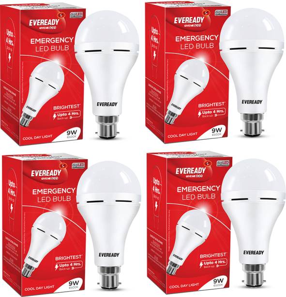 EVEREADY 9W Inverter Bulb pack of 4 4 hrs Bulb Emergency Light