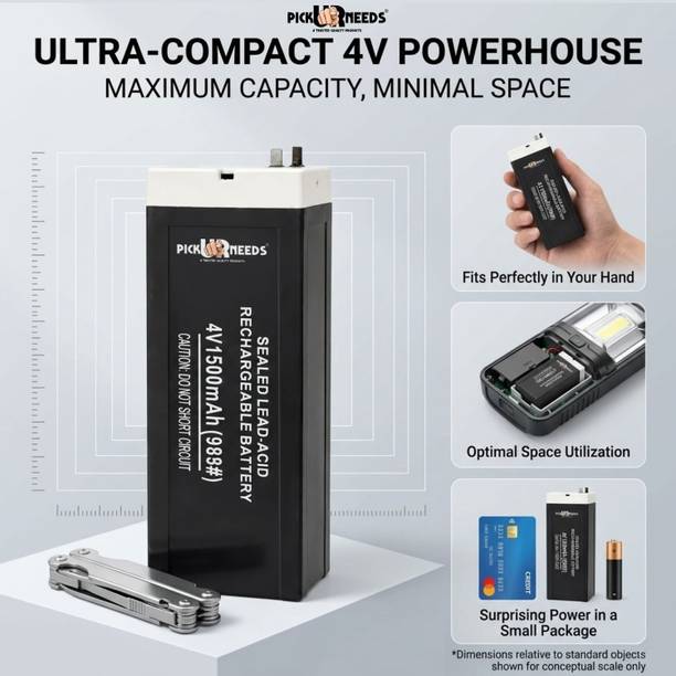 Daily Needs Shop 4V 1500mAh Rechargeable Lead Acid  for Emergency & Security Use  Battery