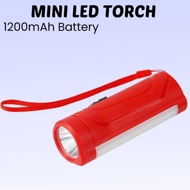 FRONY LED (Torch Light) with COB Light and USB Rechargeable, 1200mAh Battery B461 100 hrs Torch Emergency Light