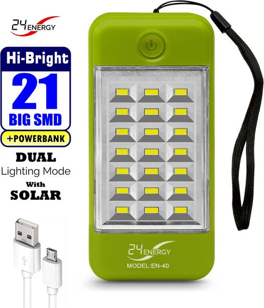 24 ENERGY USB Mobile Power Bank Cum 21 LED Rechargeable 4 hrs Lantern Emergency Light