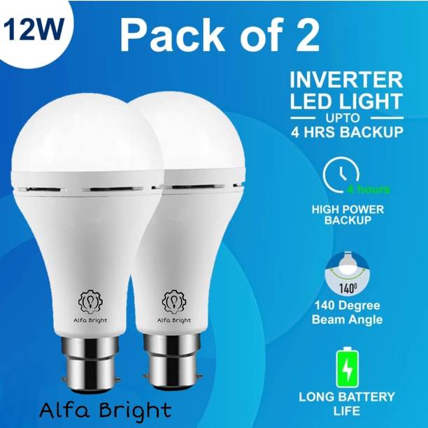 Alfa Bright Inverter led 12 wt pack of 2 home and outdoor use. 4 hrs Bulb Emergency Light