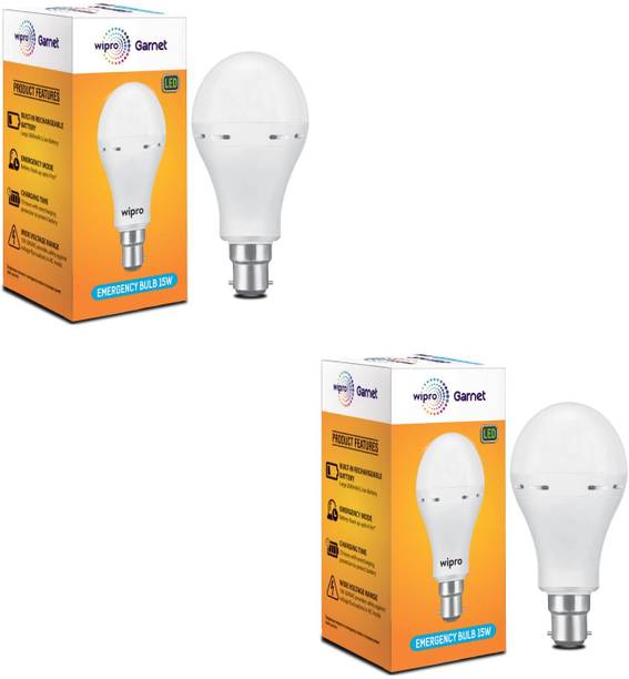 Wipro 15W LED Bulb (Pack of 2) with backup of upto 4 hrs Bulb Emergency Light