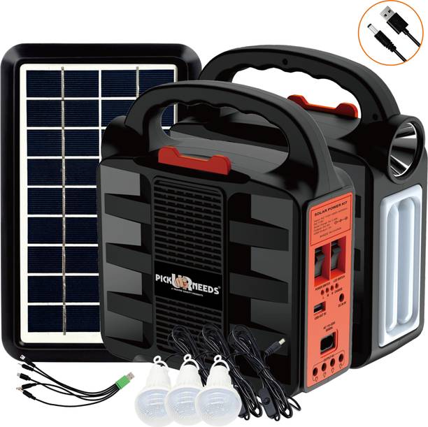 Pick Ur Needs Rechargeable Battery 6V 3.5W Solar Panel AC & USB Charging 3 LED Bulbs 6 hrs Lantern Emergency Light