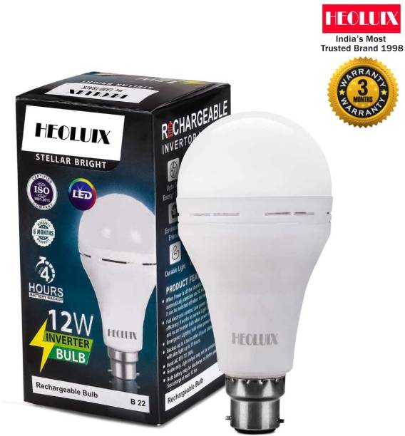 heoluix Emergency inverter rechargeable bulb 12w battery backup 4 hrs Bulb Emergency Light