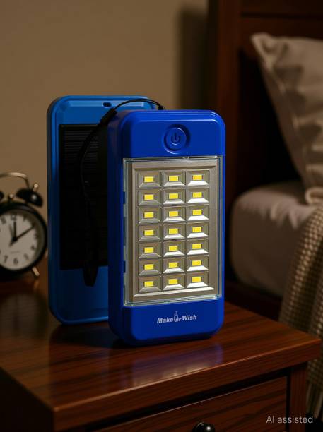 Make Ur Wish Rechargeable Dual Mode Solar + USB Charge 21 Big SMD LED Mobile Charging Port 5 hrs Torch Emergency Light